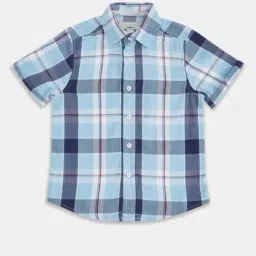 Pantaloons Junior Blue Cotton Chequered Shirt-picture-24