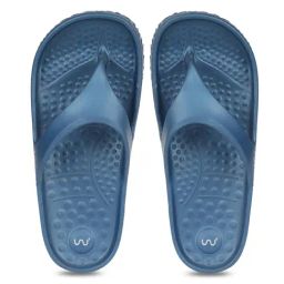 Doubleu Women's Metal Blue Flip Flops-31