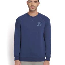 Wildcraft Blue Regular Fit Logo Print Sweatshirt-image-44