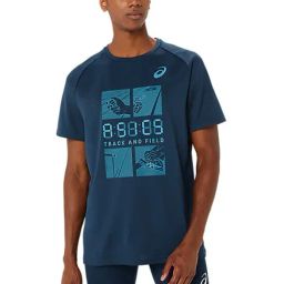 Asics French Blue Regular Fit Printed Sports T-Shirt-picture-5