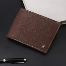 Van Heusen Brown Textured Leather Bi-Fold Wallet-image-52