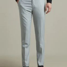 Louis Philippe Grey Slim Fit Trousers-image-77