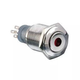 ARCOLECTRIC (BULGIN LIMITED) Illuminated Push Button Switch Momentary Panel Mount 16.2 mm Cutout DPDT Red LED 250 V AC, MP0045/1D2RD012S (Pack of 40)-image-125