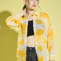BUYNEWTREND Yellow Printed Shirt-image-75
