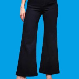 Miss Chase Black Flared Fit High Rise Stretchable Jeans-picture-2