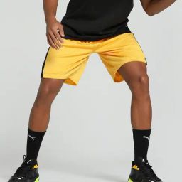 Puma Posterize Shot Blocker Basketball Yellow Regular Fit Colour Block Sports Shorts-image-62