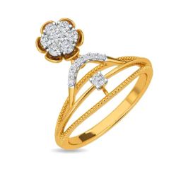 Kisna Diamond & Gold Jewellery Keera 14k (585) Diamond & Gold Ring For Women-image-15
