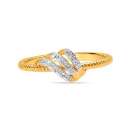 Mia By Tanishq Nature's Finest 14k Yellow Gold Triple Swirl Diamond Ring-image-61
