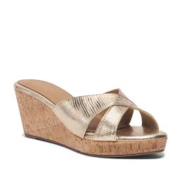 Eridani Women Acaciaa Gold Slide Wedges-image-7