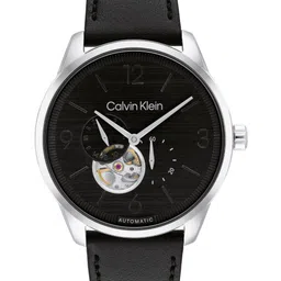Calvin Klein Men Ck Esteem Leather Straps Analogue Motion Powered Watch 25200388-12