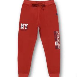 3PIN Boys Red Cotton Graphic Joggers-image-83