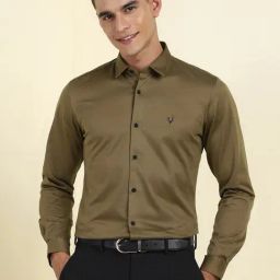Allen Solly Khaki Slim Fit Solid Shirt-picture-9