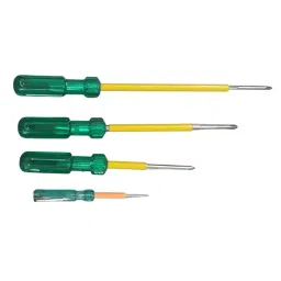 Agam Screwdriver Set 4, 6, 9 inch Ergonomic Grip Green, Yellow Plastic (Set of 4)-47