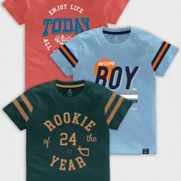 Codez Kids Multicolor Printed T-Shirt (Pack Of 3)-image-32