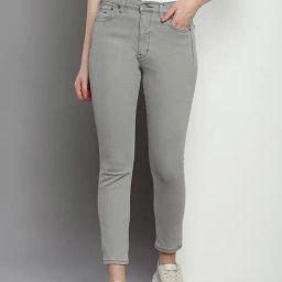 TOMMY HILFIGER Grey Cotton Flared Fit High Rise Jeans-image-37