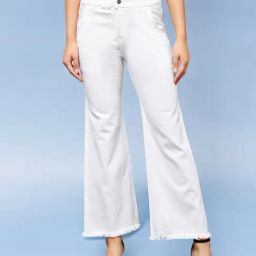 Miss Chase White Flared Fit High Rise Stretchable Jeans-picture-43