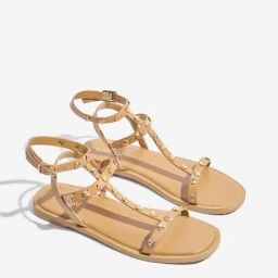 LUNA BLU by Westside Beige Embellished Gladiator Sandals-image-65