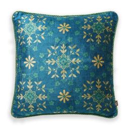 Pure Home and Living Printed Blue Velvet Standard Cushion Covers-picture-46