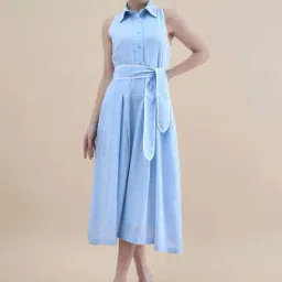 Powersutra Blue Cotton Regular Fit Dress-picture-49