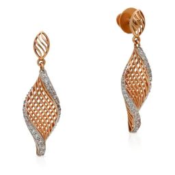 Malabar Gold & Diamonds 18k Rose Gold Dangler Earrings for Women-image-34