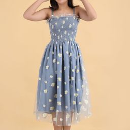 yk PaheliRani Girls Floral Printed Fit and Flare Dress-picture-12
