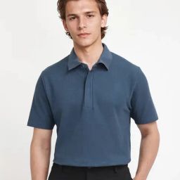 Rare Rabbit Blue Regular Fit Solid Polo T-Shirt-image-77