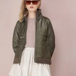 Crimsoune Club Olive Regular Fit Quilted Jacket-image-18