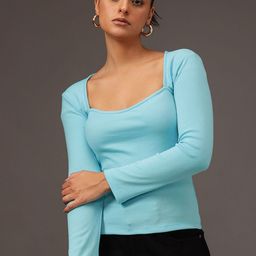 STREET 9 Women Square Neck Cotton Regular Top-picture-9