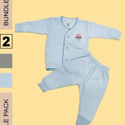 LUX Inferno Kids Grey & Blue Printed Full Sleeves Thermal Set(Pack of 2)-3