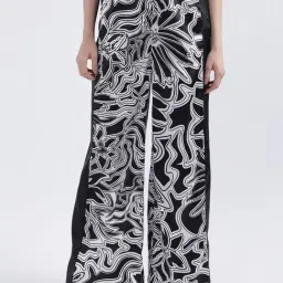 Iconic Black Printed Flared Pants-image-75