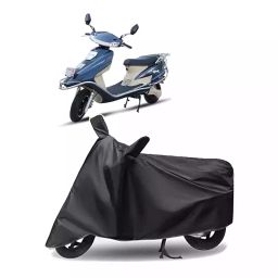 Auto Pearl Polyester Two Wheeler Cover for TVS Sport 63 60V (Grey)-image-9