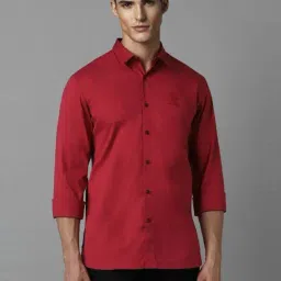 Louis Philippe Sport Scarlet Cotton Slim Fit Shirt-image-17