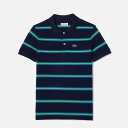 Lacoste Boys Navy & Green Cotton Striped Polos & T-shirts-image-23