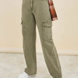 Styli High Rise Cargo Jeans-image-66