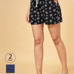 YU by Pantaloons Blue & Black Cotton Printed Shorts - Pack Of 2-picture-43