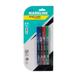 Linc Markline Fineliner Ultra-Fine Tip Multi Color Marker Pen, D100 (Pack of 4 Pcs)-image-7