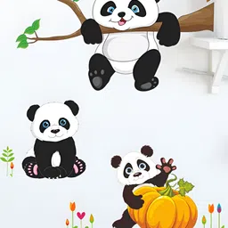 INDIAN ROYALS White & Black Panda Printed Self-Adhesive & Durable Wall Sticker-image-77