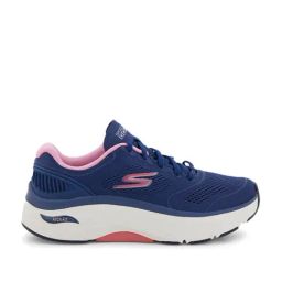 Skechers Women's MAX CUSHIONING ARCH FIT - SWI Navy Pink Sports Lace Up Shoe-image-66