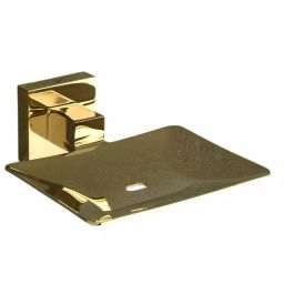 AceLine Square Soap Dish Aqua Brass PVD Gold Finish-picture-0