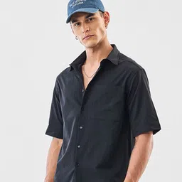 Snitch Men Relaxed Fit Textured Spread Collar Casual Shirt-picture-46