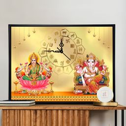 Art Street Gold-Toned & Pink Religious Canvas Wall Art & Clock-43