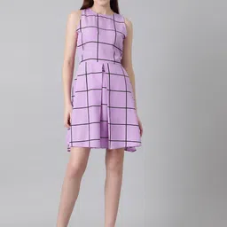 Stylecast X Kotty Women Checked Fit & Flare Dress-image-62