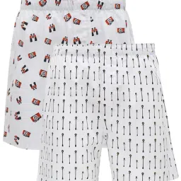 XYXX White Printed Cotton Boxers (Pack of 2)-image-70