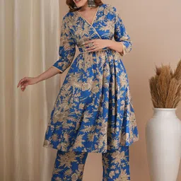 FASHOR Printed Pure Cotton Three Quarter Sleeve Tunic & Trouser Co-Ords-picture-21