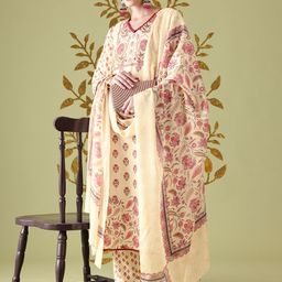 Anouk Indie Floral Print Kurta with Trousers & With Dupatta-58