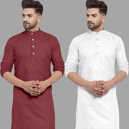VS MALL Men White Kurtas-picture-0