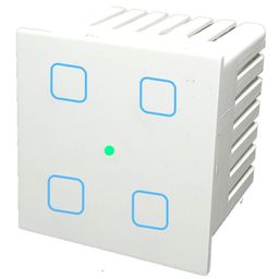 Smarteefi Touch 4 Port WiFi Smart Switch, Execute Schedule Even if no Internet, Compatible with Alexa/Google Home (White) image 1