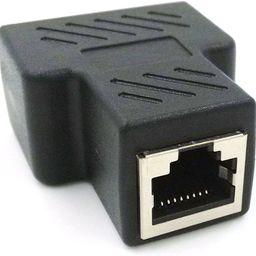 Tobo Rj45 Splitter Connectors Adapter 1 to 2 Ethernet Splitter Coupler Double Socket Hub Interface Contact Modular Plug Connect Network LAN Cable for Personal Computer, Laptop (Black) TD-1009TT image 1