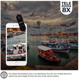 Adcom 8X Zoom Telephoto Mobile Phone Camera Lens - Compatible with All iPhone & Android Smartphones (Black) image 4