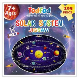 TodFod Outer Space Solar System Jigsaw Floor Puzzle with 4 Double Sided Flashcards Multicolour - 105 Pieces-20